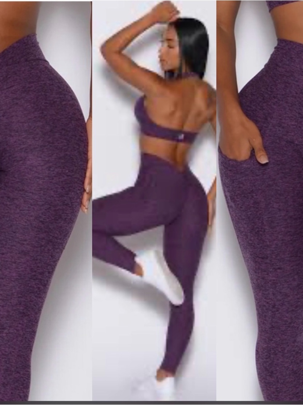 Bombshell Sportswear V back leggings with side pockets size small